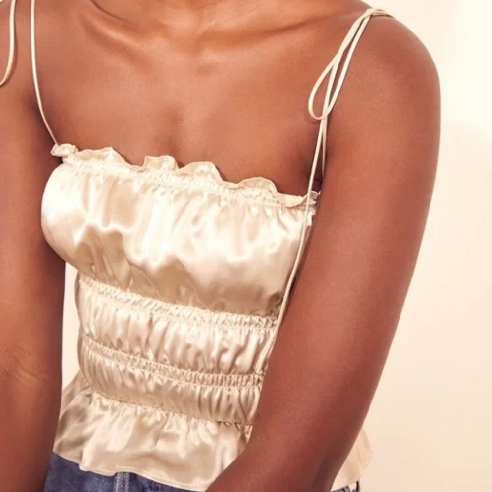 Reformation Viviana Silk Top